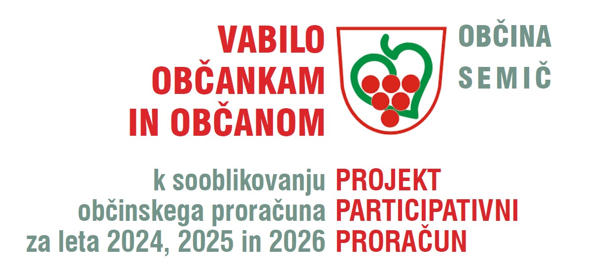 Vabilo občankam Participativni proračun za leta 2024, 2025, 2026